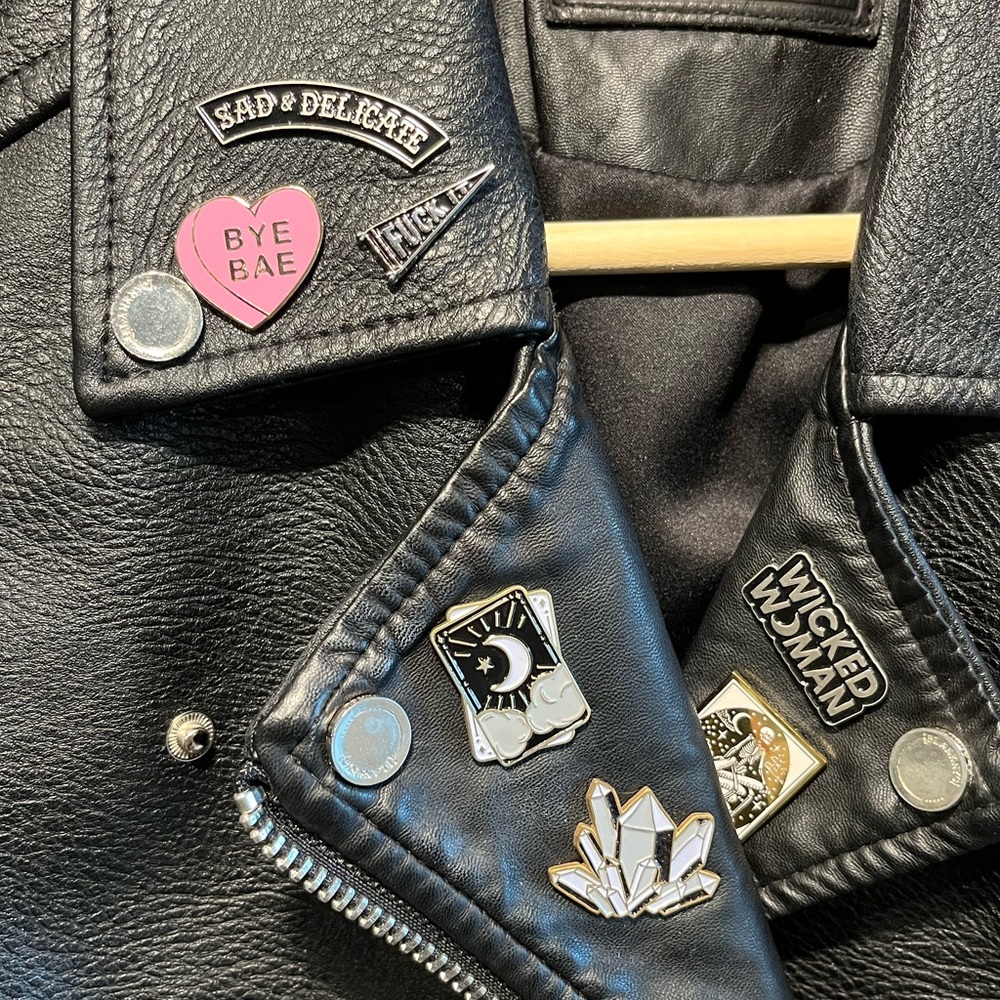 Blank NYC vegan leather motorcycle jacket
